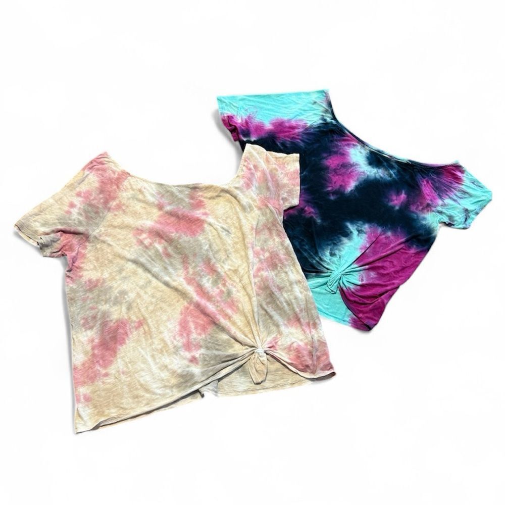 torrid Tie-Dye Knot Front Tops - Pastel Pink & Aqua / Teal & Purple